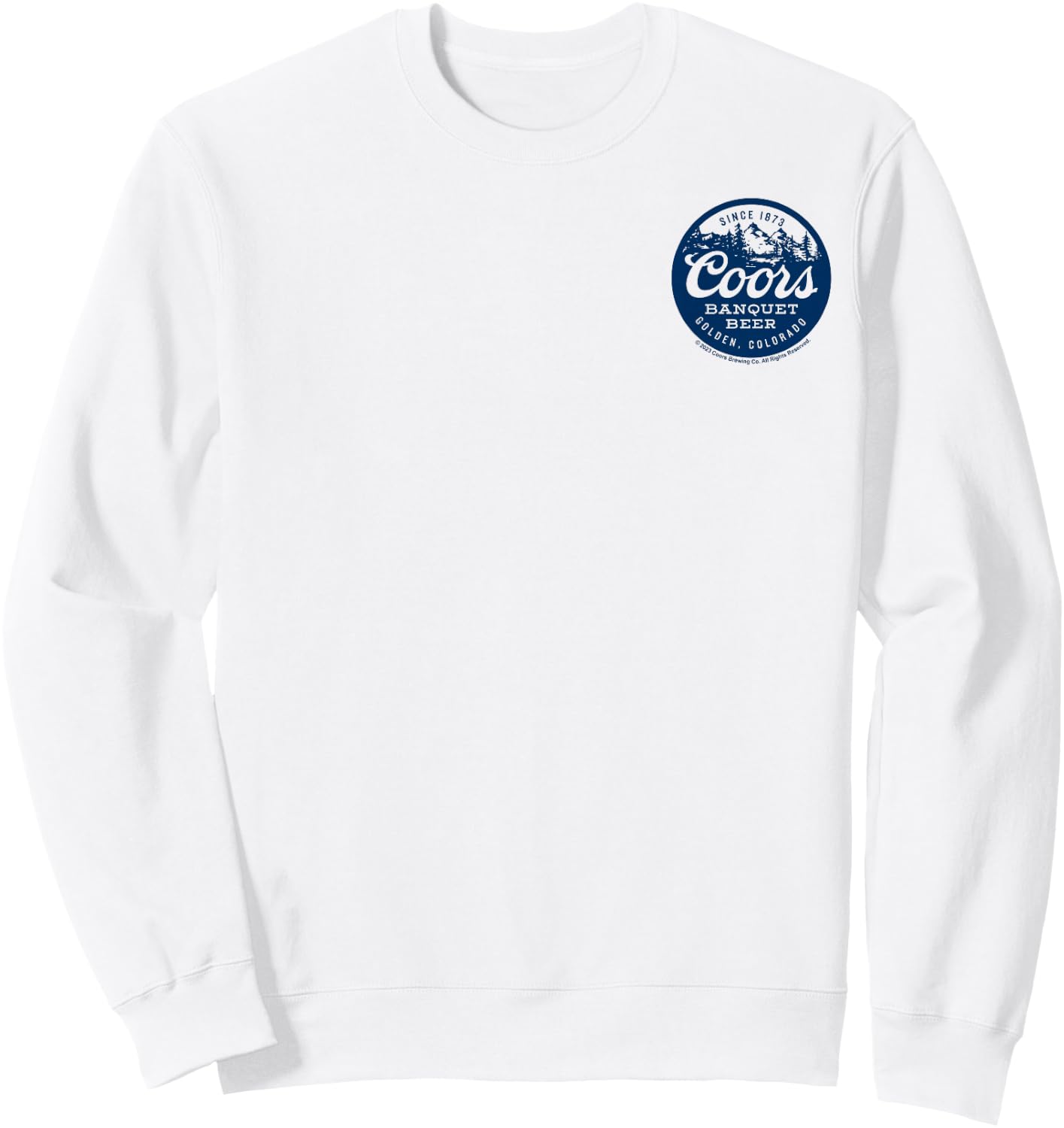 Coors Brewing Company Coors Banquet Beer Small Pocket Logo Sweatshirt - Sweatshirt | White