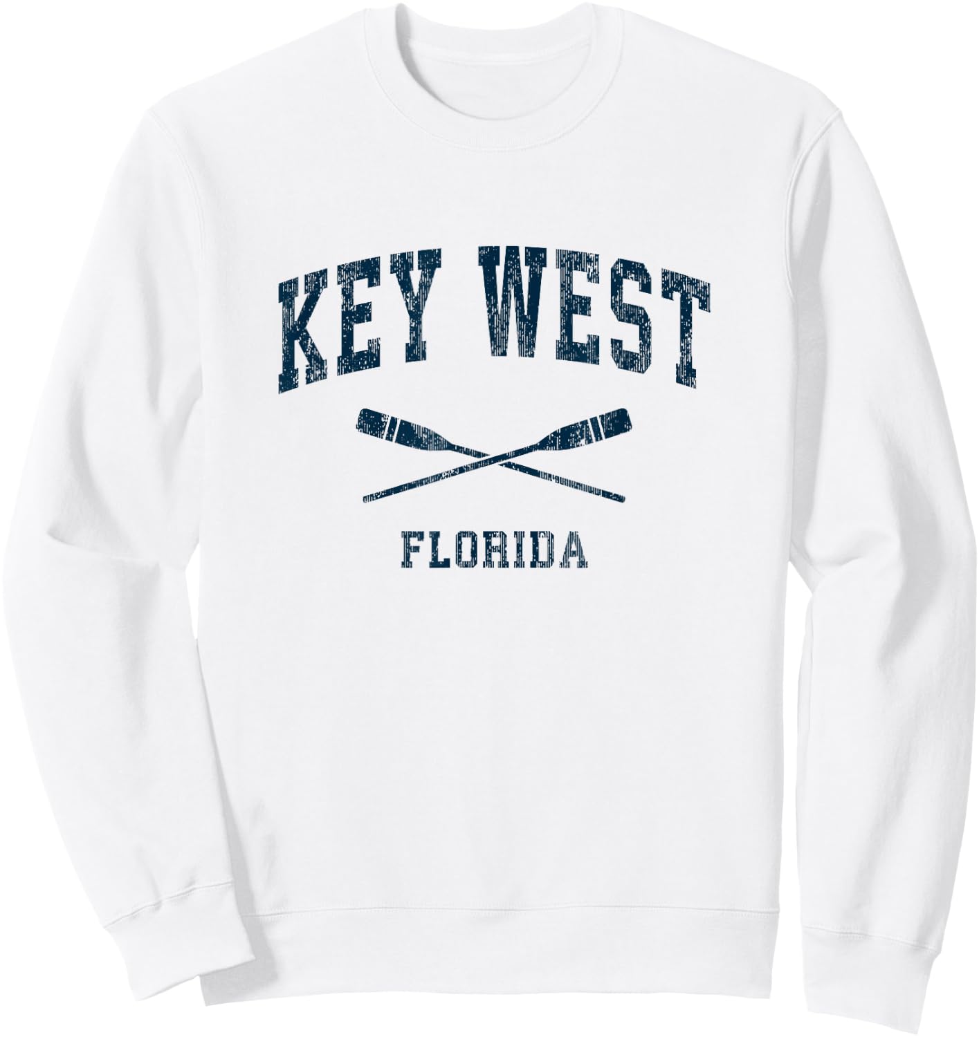 Key West Florida Vintage Nautical Paddles Sports Oars Sweatshirt - Sweatshirt | White
