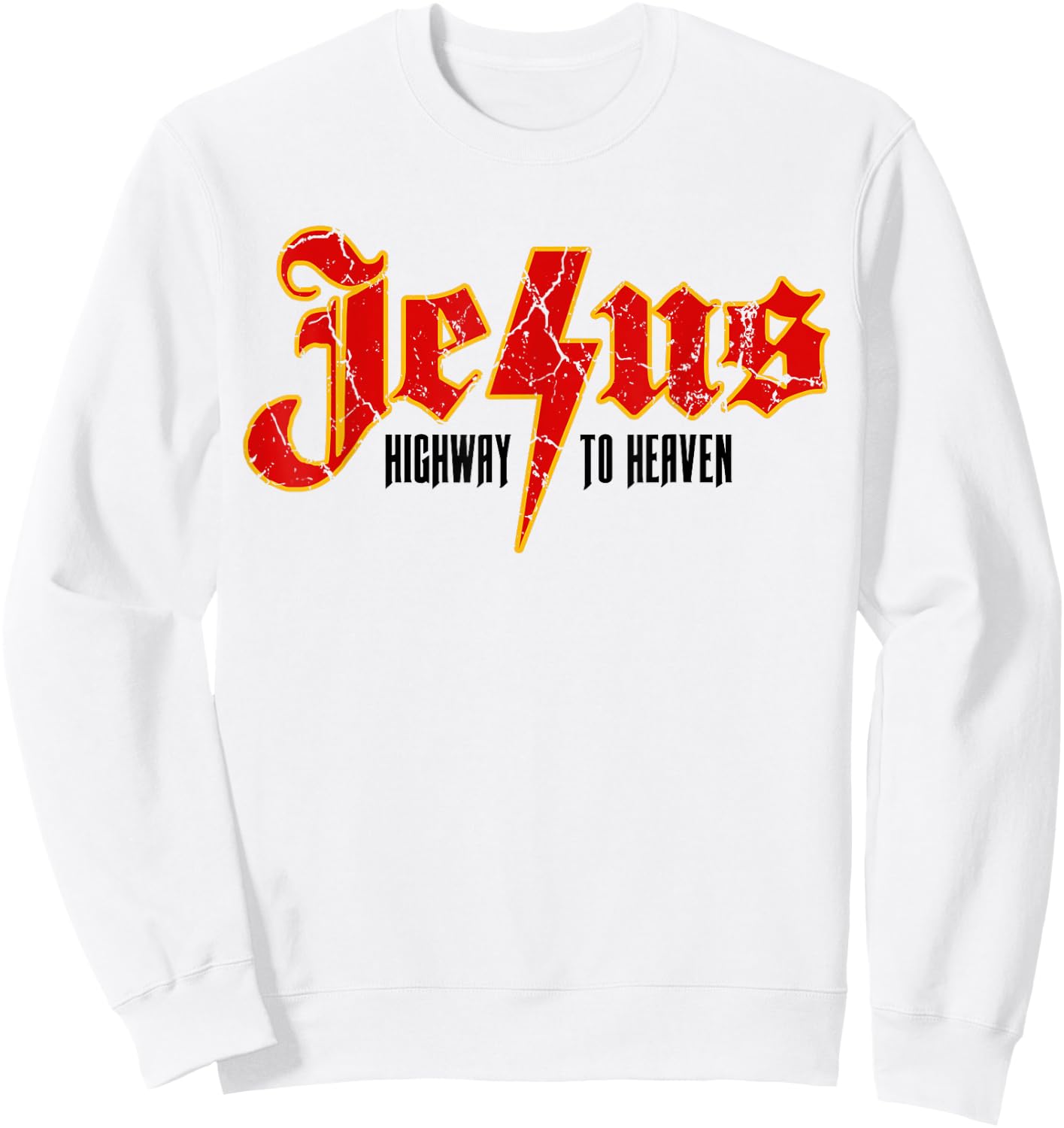 Christian Quotes Jesus Highway To Heaven Religious Spiritual Sweatshirt - Sweatshirt | White