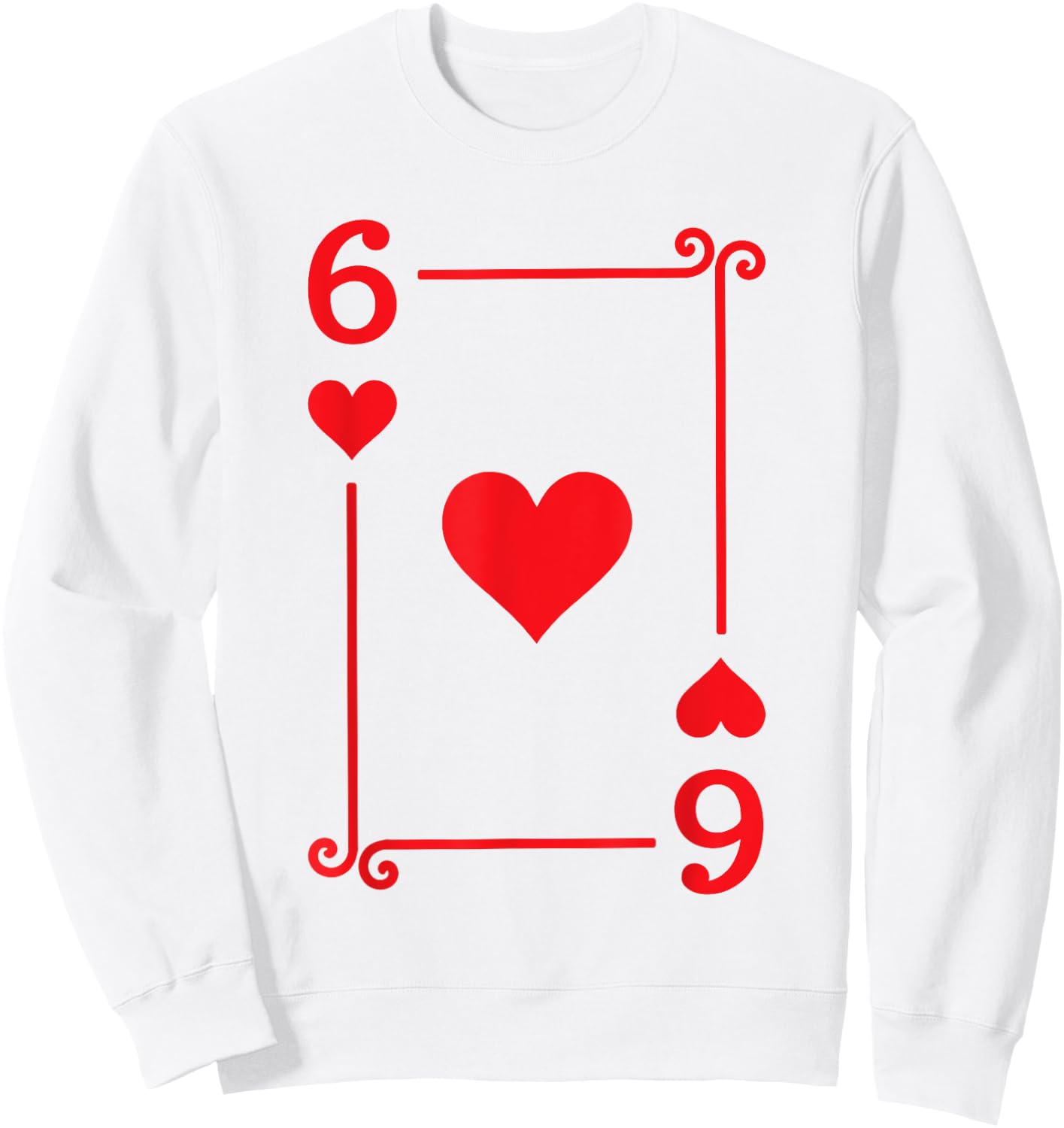 Playing Card Costume - 6 Hearts Card - Six Card Sweatshirt - Sweatshirt | White