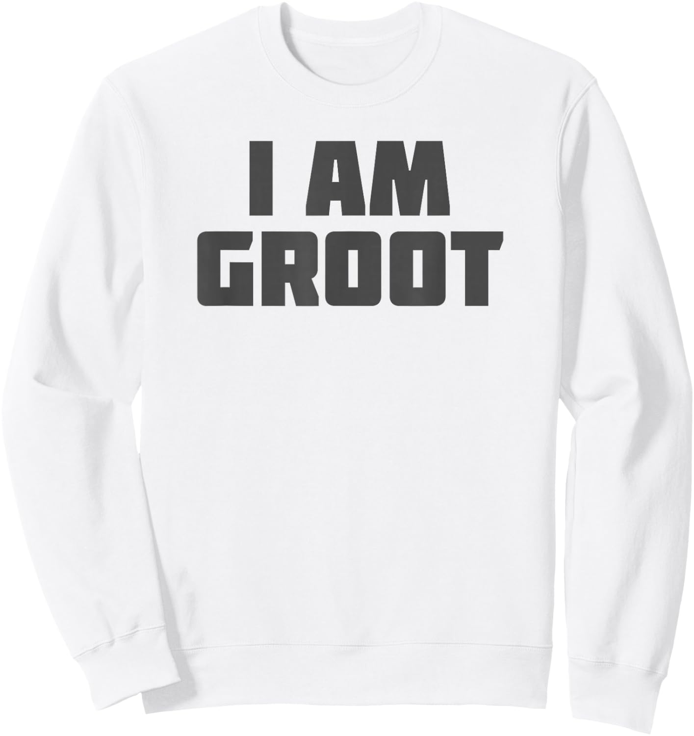 Marvel Guardians of The Galaxy I Am Groot Distressed Text Sweatshirt - Sweatshirt | White