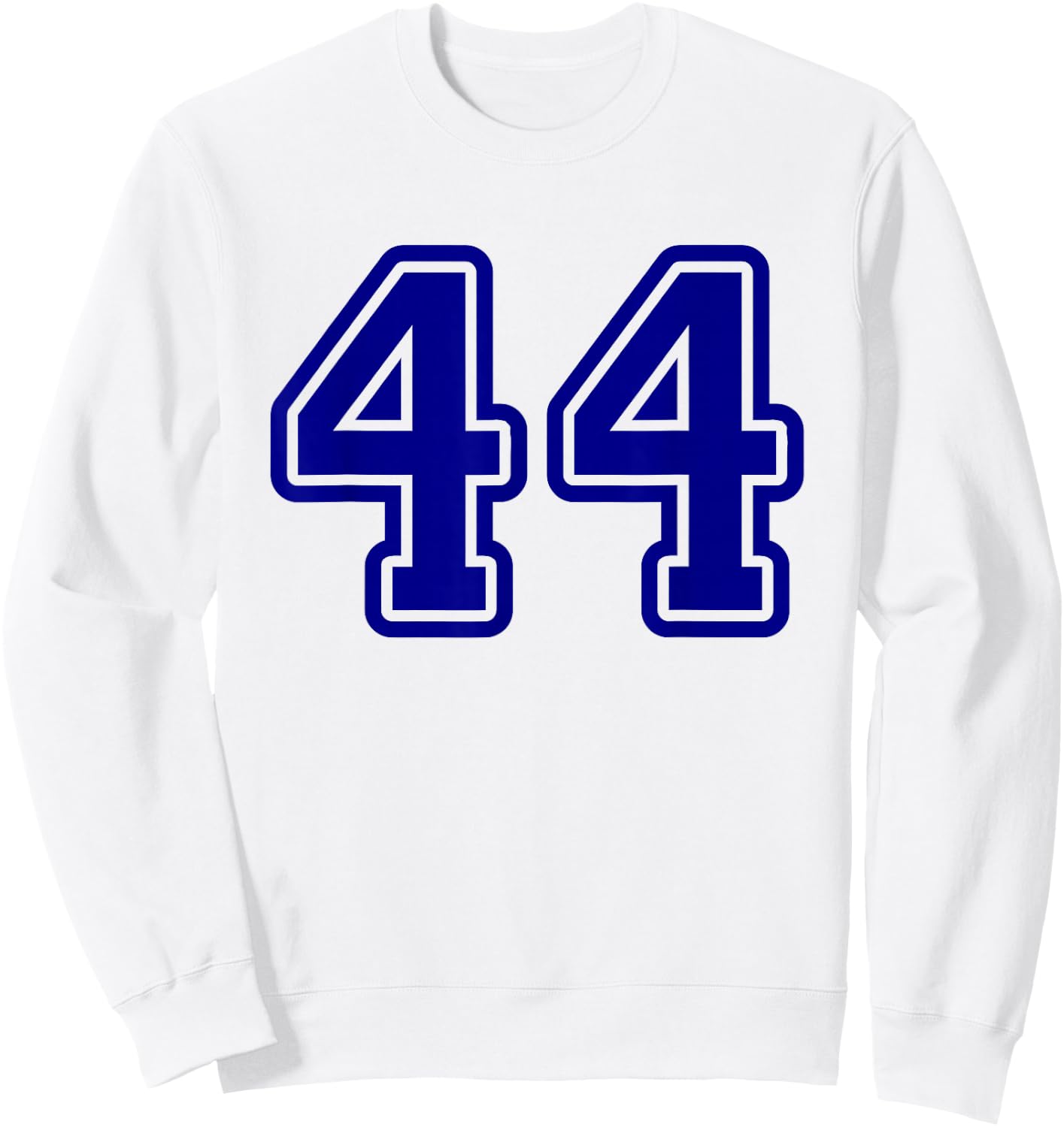 Blue Sports Team Number #44 Sweatshirt - Sweatshirt | White