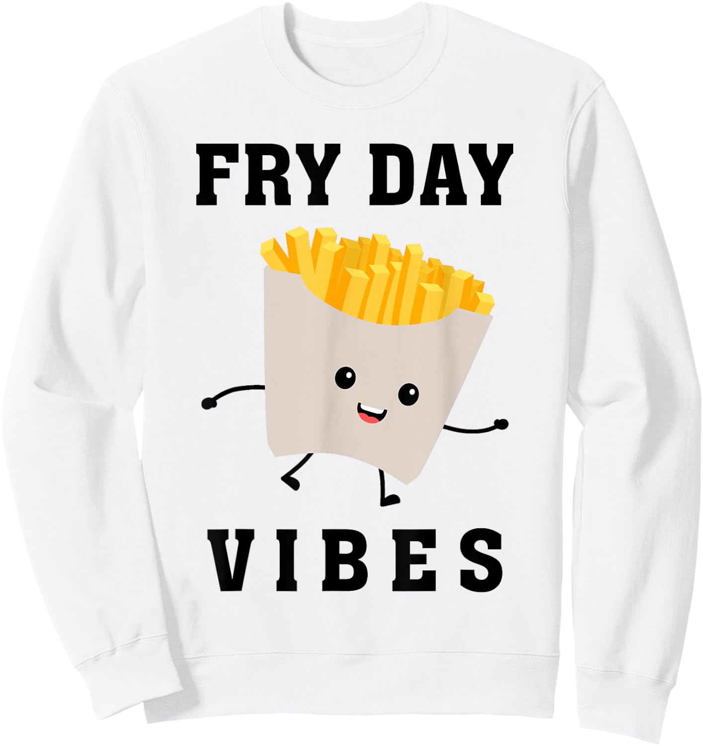 Fry Day Vibes Funny French Fries Kid Sweatshirt - Sweatshirt | White