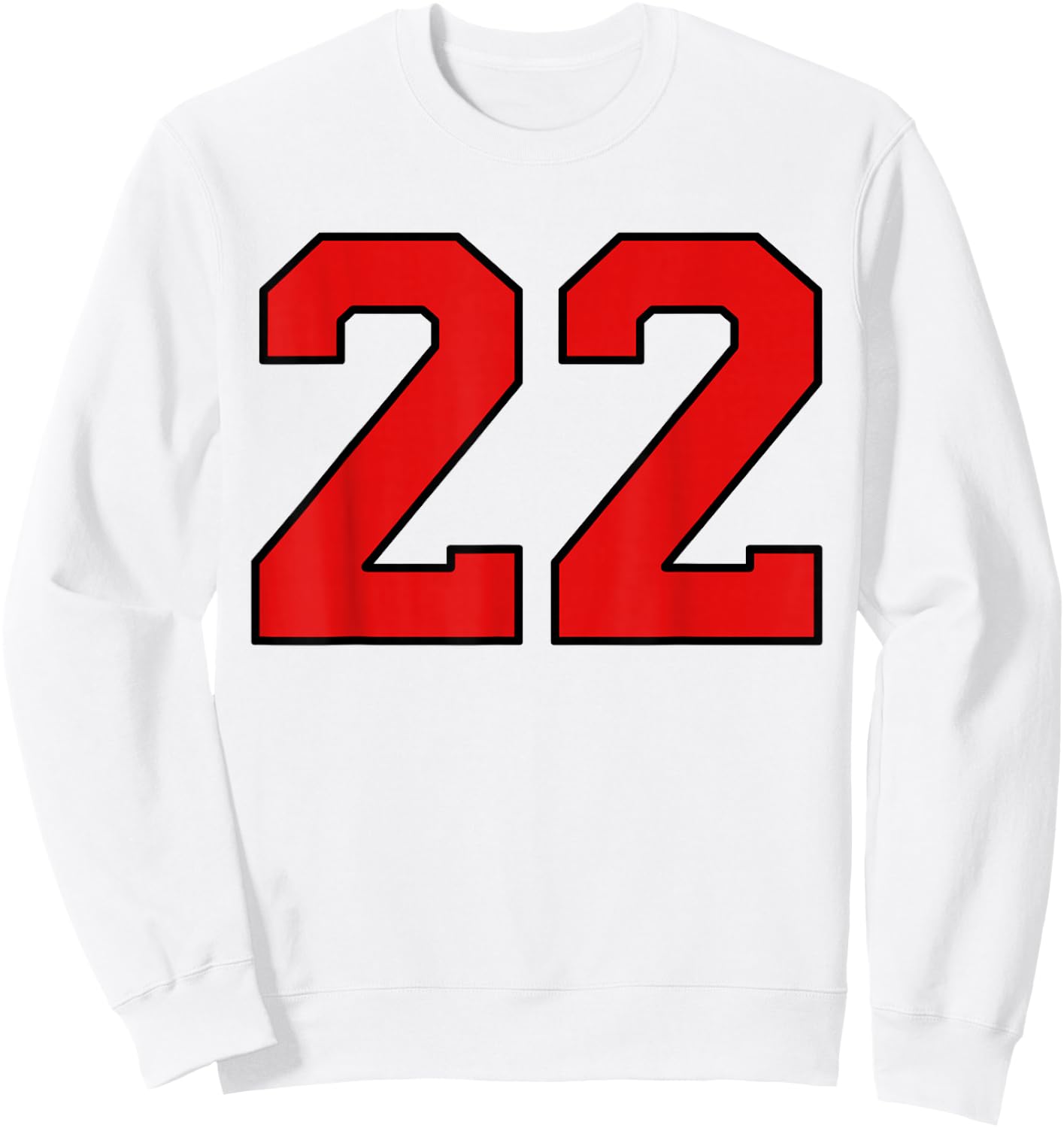 Lucky Number 22 Classic College American Varsity Fan Player Sweatshirt - Sweatshirt | White