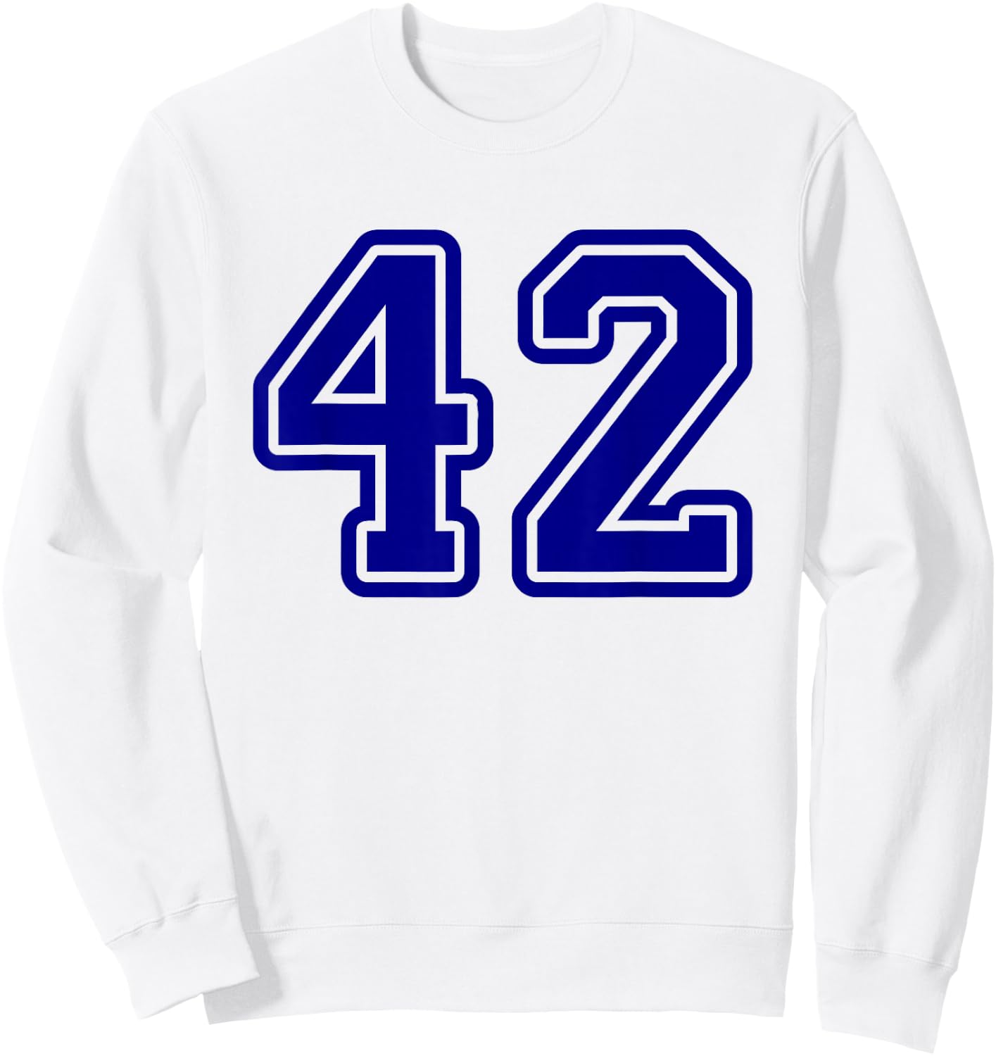 Number #42 Blue Sports Team Sweatshirt - Sweatshirt | White