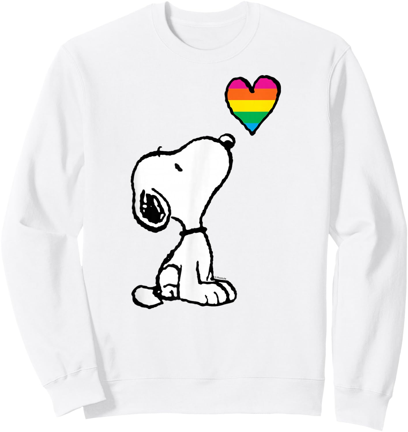 Peanuts - Snoopy Pride Month Rainbow Heart Sweatshirt - Sweatshirt | White