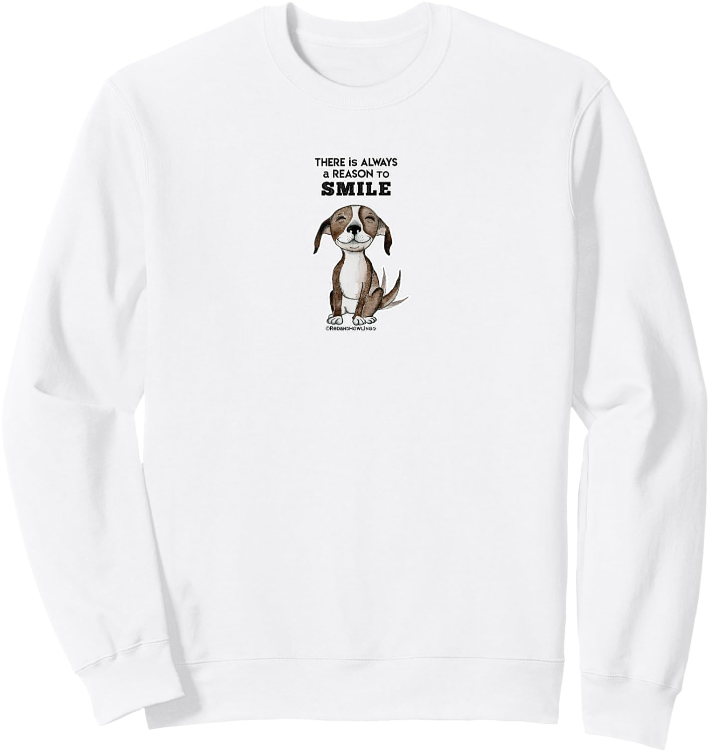 Red and Howling Smile Dog Women Girls Kids Sweatshirt - Sweatshirt | White