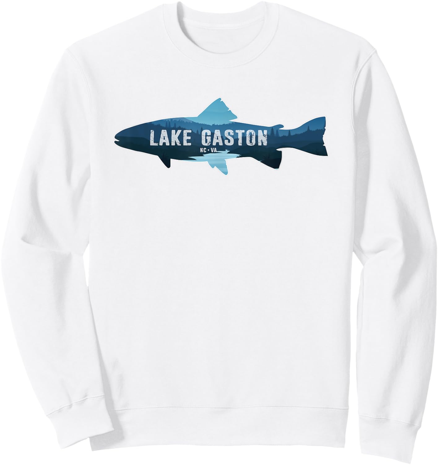 Lake Gaston North Carolina Virginia Fishing Sweatshirt - Sweatshirt | White
