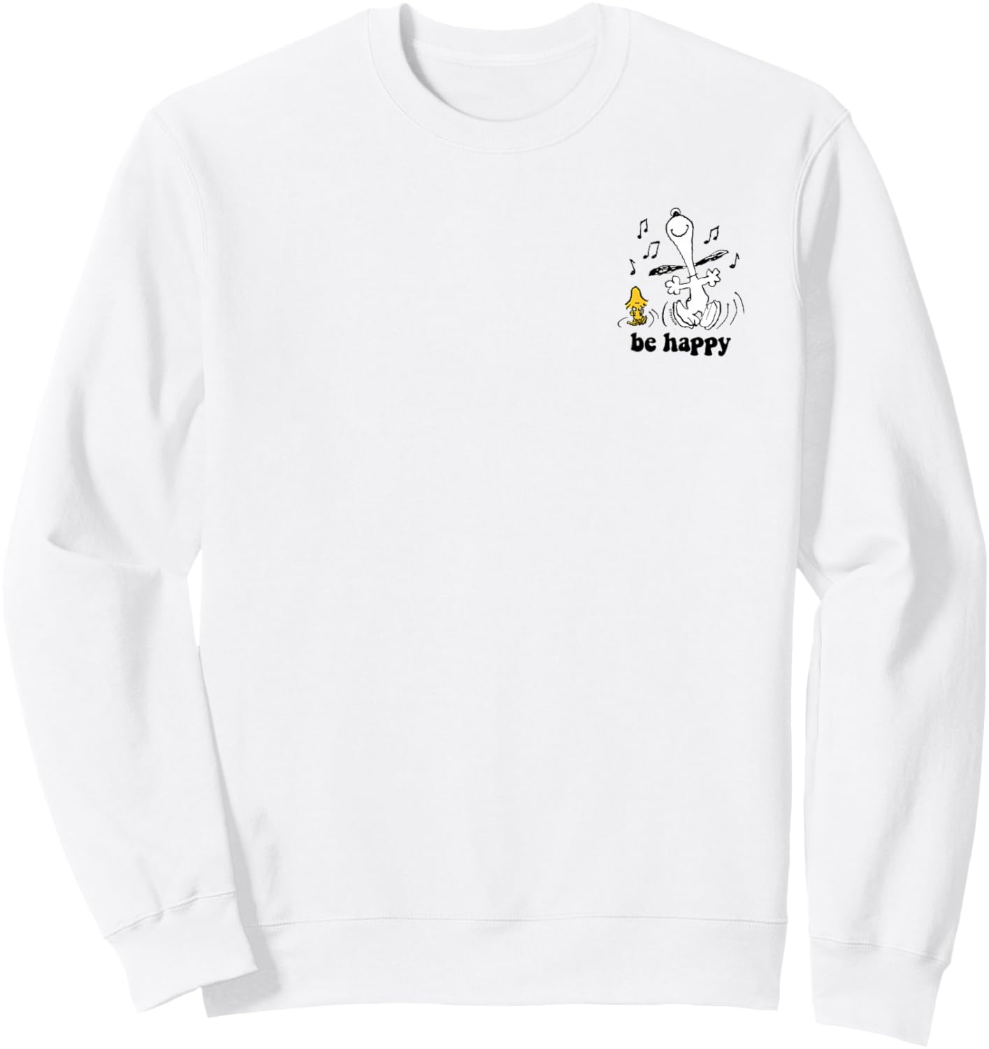 Peanuts - Snoopy Woodstock Be Happy Dance Sweatshirt - Sweatshirt | White