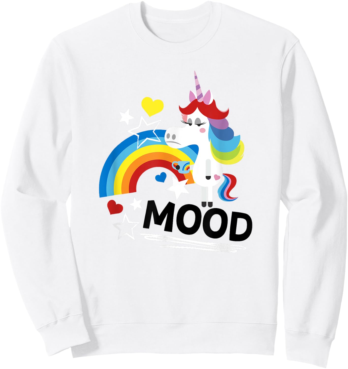 Disney Pixar Inside Out Rainbow Unicorn Mood Logo Sweatshirt - Sweatshirt | White