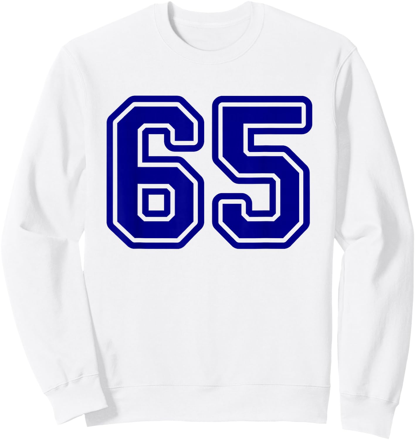 Number #65 Blue Sport Number 65 Sweatshirt - Sweatshirt | White