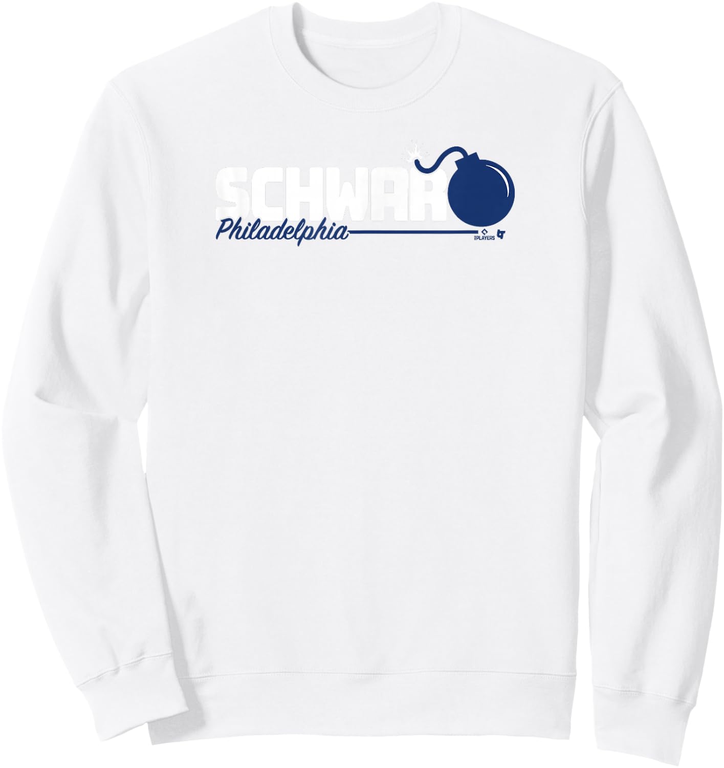 BreakingT Kyle Schwarber - Schwarbomb Logo - Philadelphia Baseball Sweatshirt - Sweatshirt | White