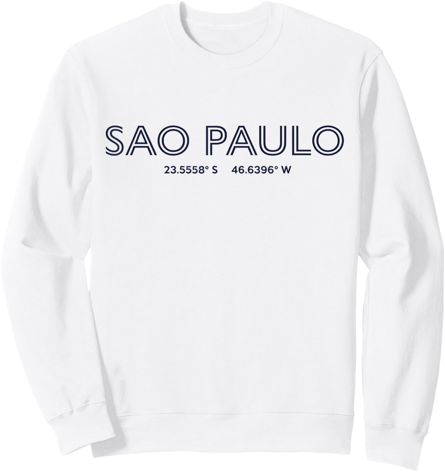 Brazil City Coordinates - Sao Paulo Sweatshirt - Sweatshirt | White