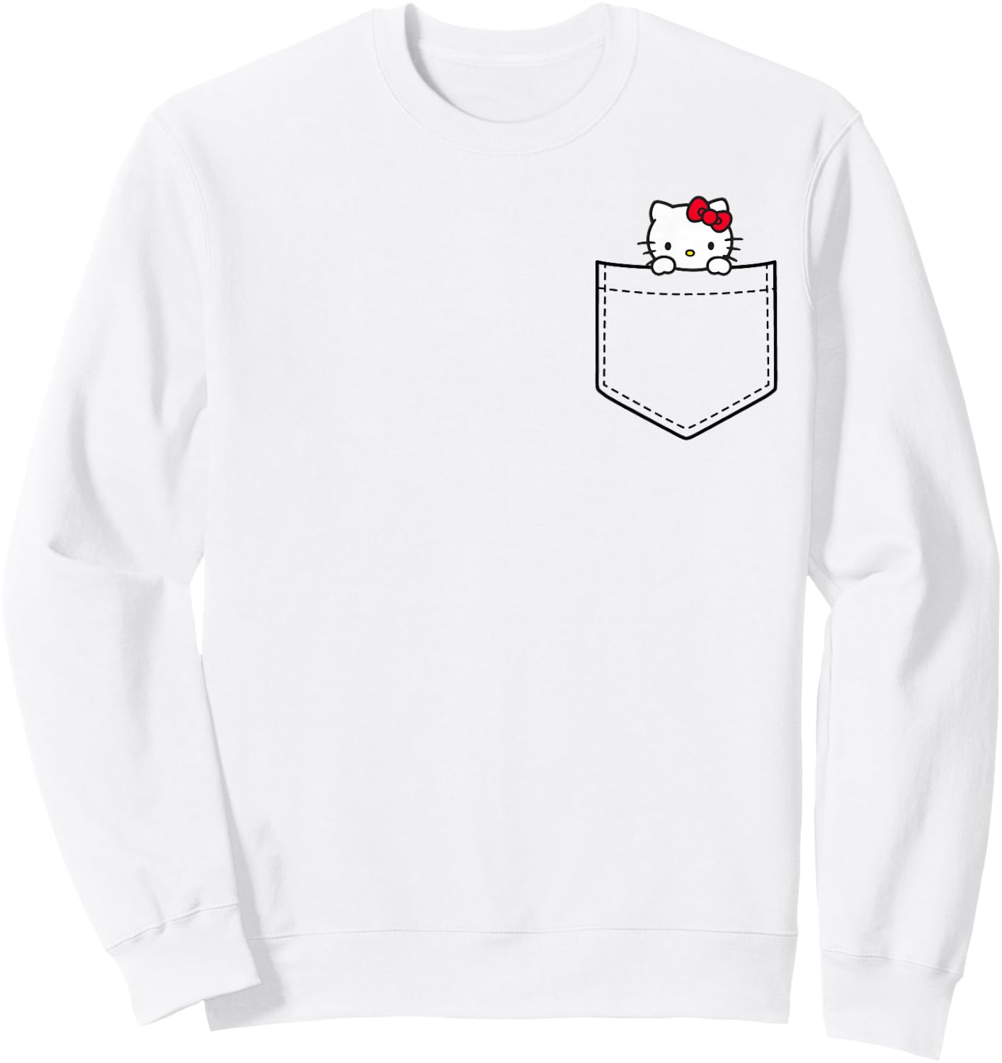 Hello Kitty Chest Pocket Sweatshirt - Sweatshirt | White
