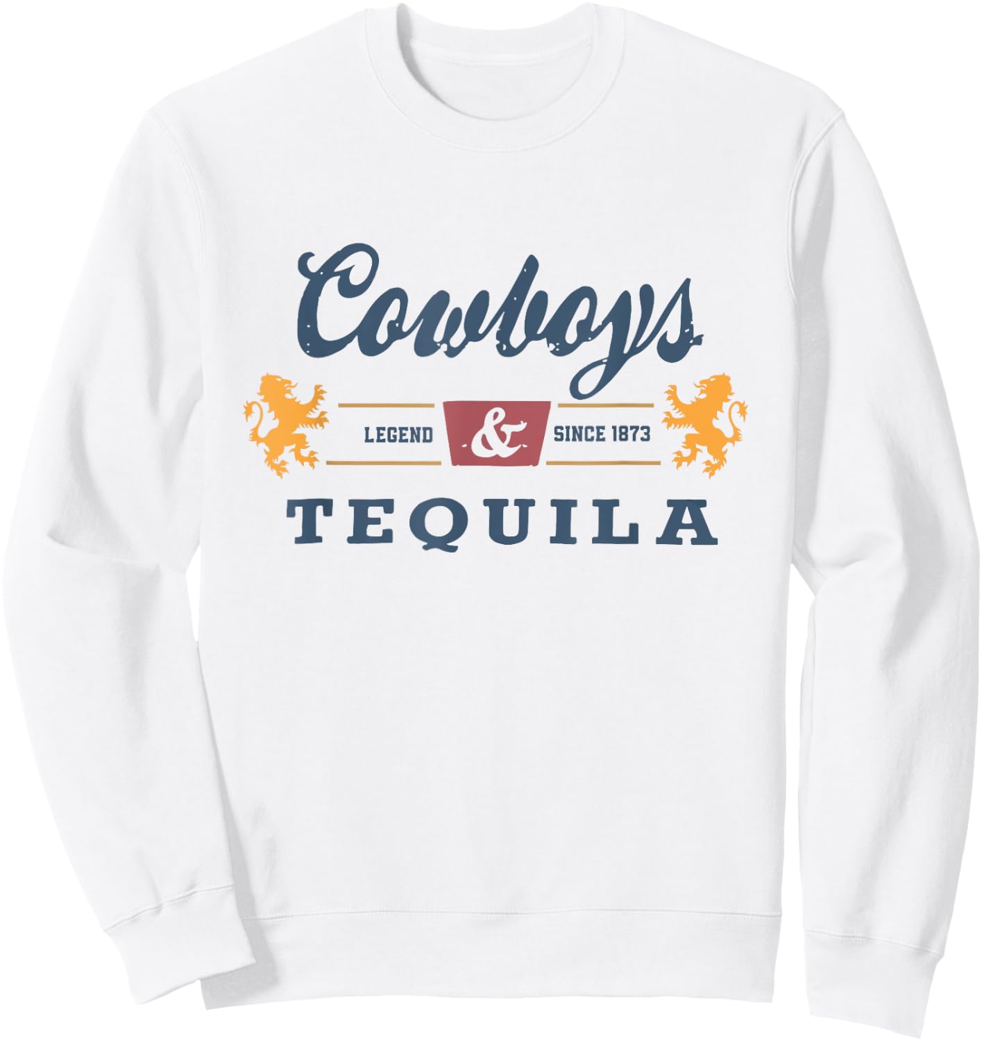 Vintage Cowboys And Tequila Western Funny Tequila Drinking Sweatshirt - Sweatshirt | White