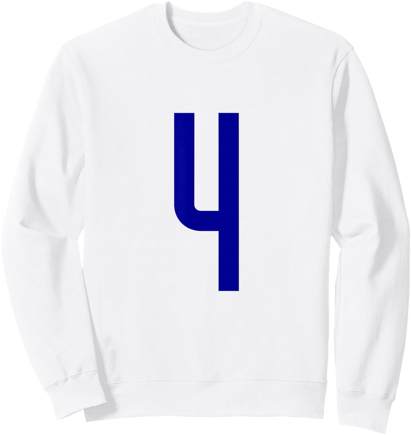 Blue Sports Team Number 4 Sweatshirt - Sweatshirt | White
