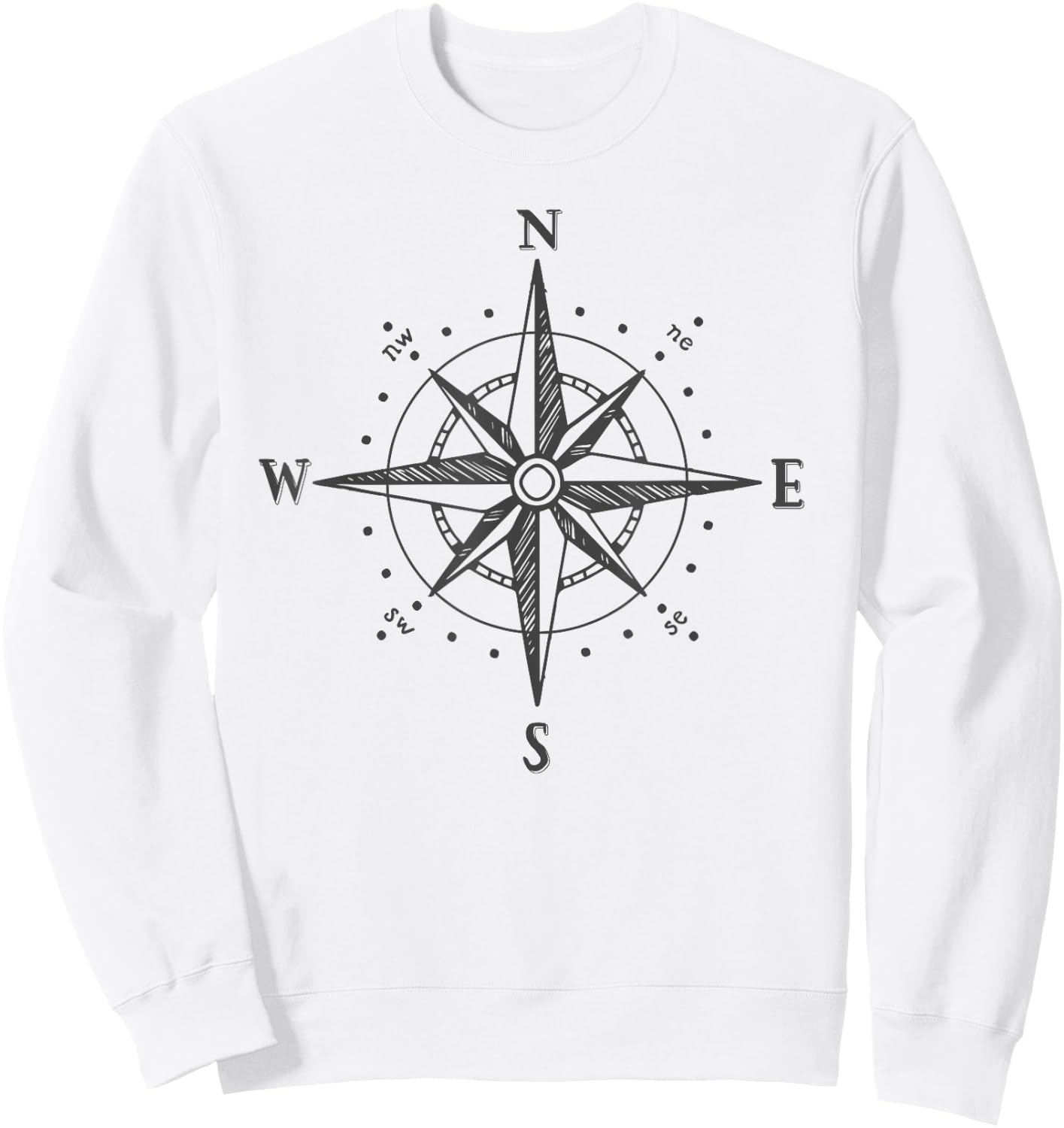 Vintage Compass North South East West Sailing Retro Design Sweatshirt - Sweatshirt | White