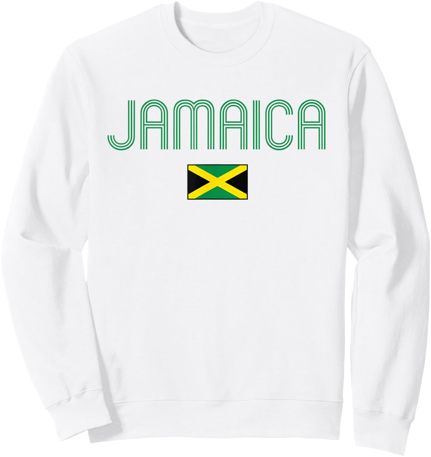 Jamaica Flag Jamaican Vintage Athletic Throwback Souvenir Sweatshirt - Sweatshirt | White