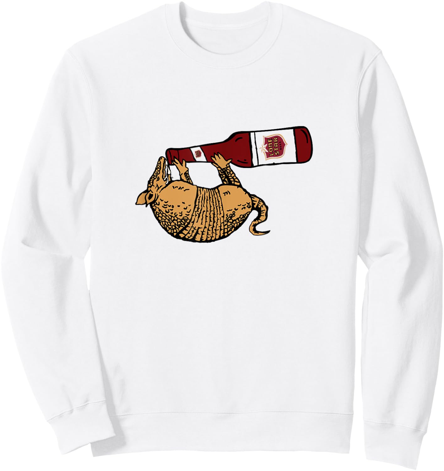 Lone Star Beer Armadillo | Texas Sweatshirt - Sweatshirt | White