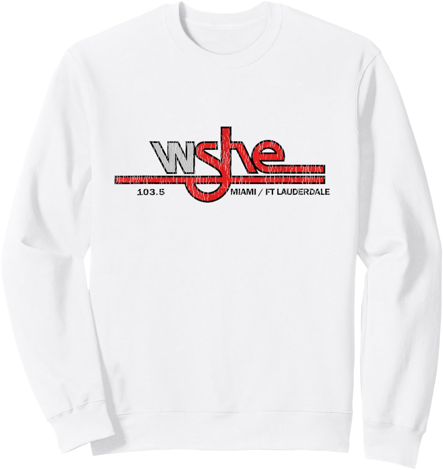 WSHE Rock Music for Rock Fan from 70s and 80s Vintage Sweatshirt - Sweatshirt | White