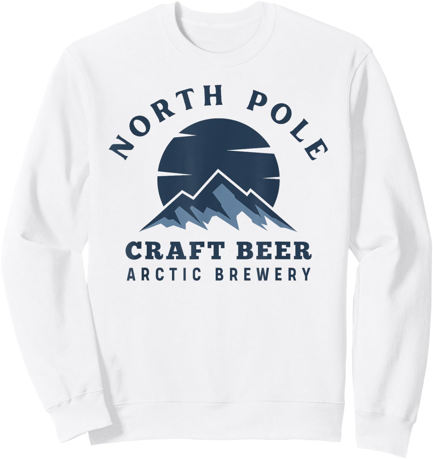 Merry Christmas North Pole Craft Beer Brewery Santa Novelty Sweatshirt - Sweatshirt | White
