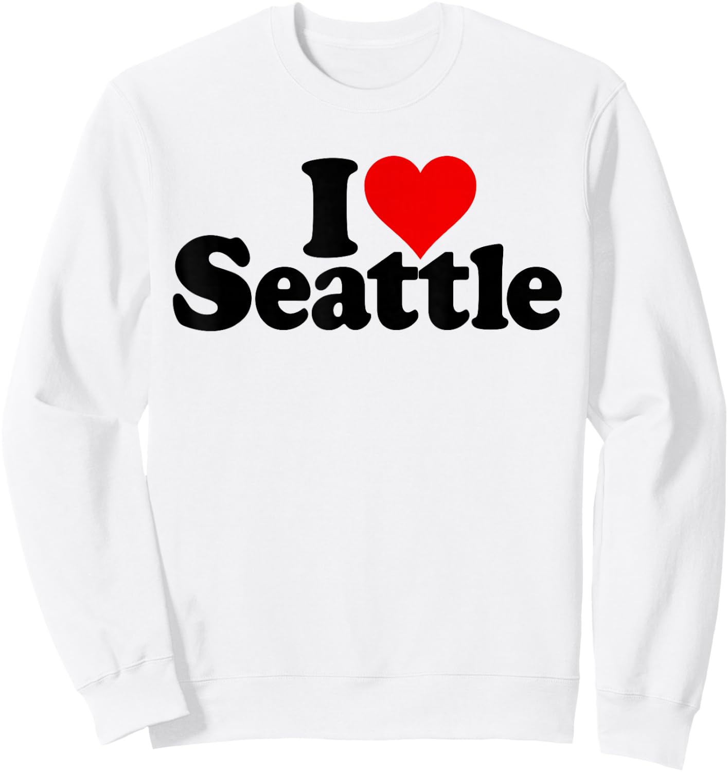 I Love Heart Seattle Washington Sweatshirt - Sweatshirt | White