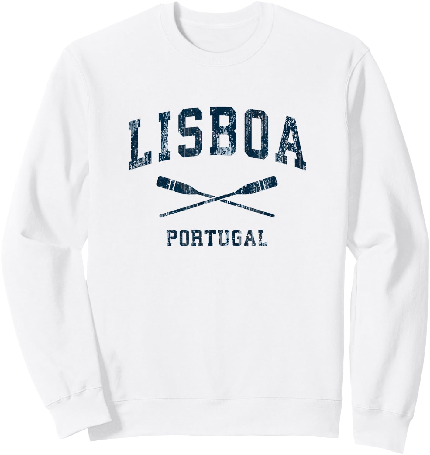 Lisbon Portugal Vintage Nautical Paddles Sports Oars Sweatshirt - Sweatshirt | White