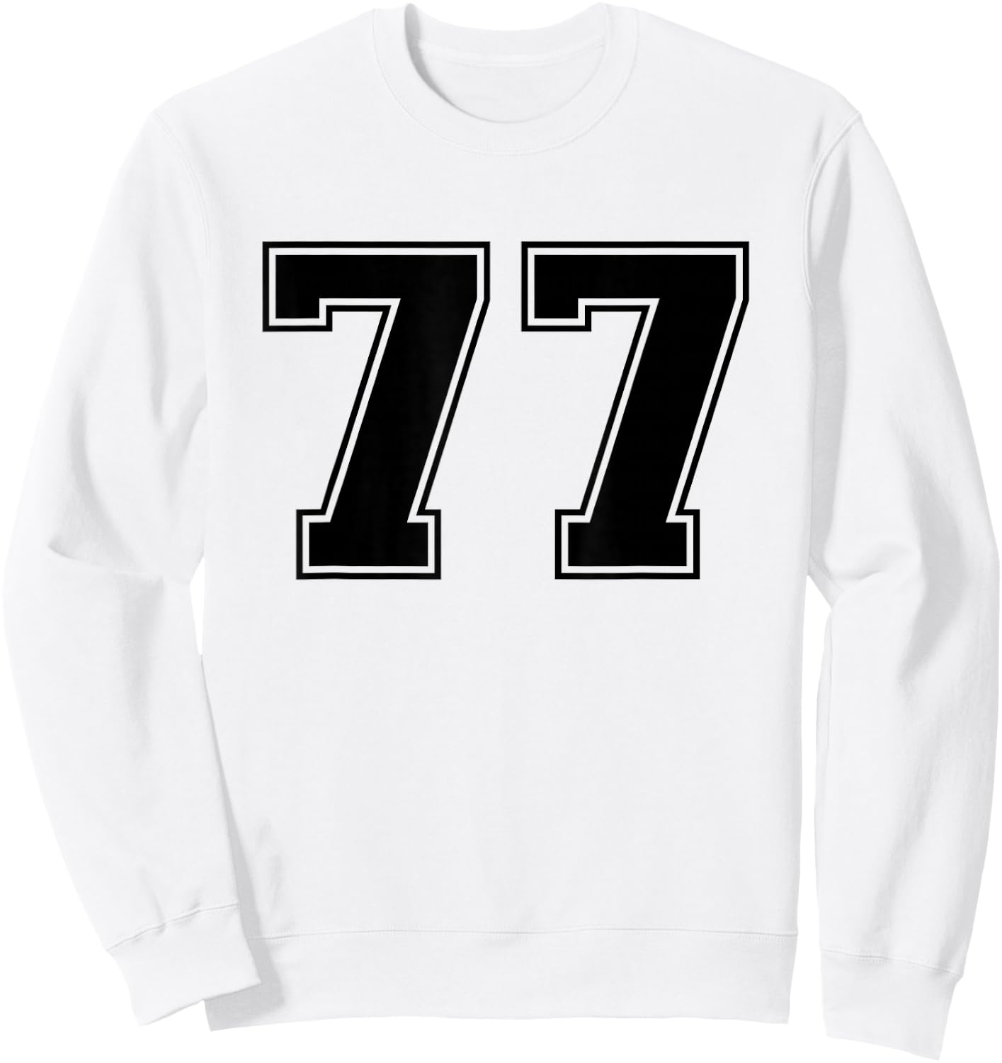 Black Sports Team Number 77 Sweatshirt - Sweatshirt | White