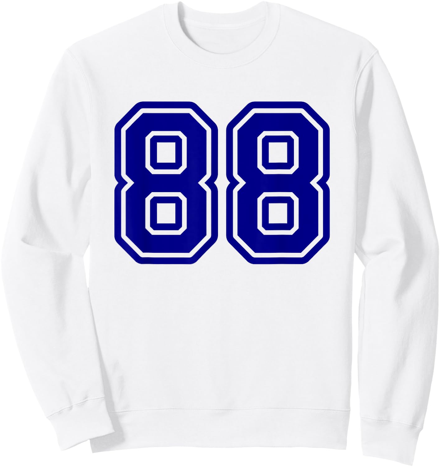 Number #88 Blue Varsity Number 88 Sweatshirt - Sweatshirt | White