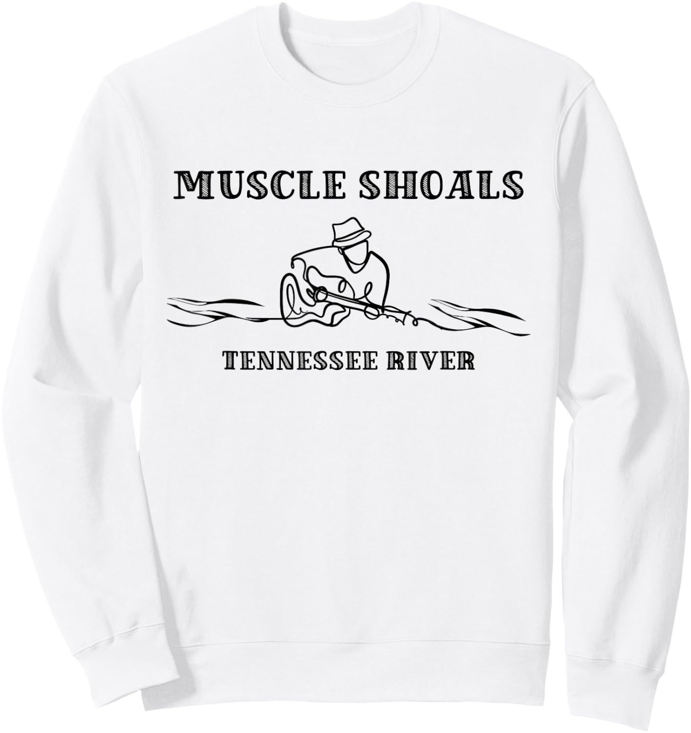 Muscle Shoals Alabama AL Guitar Player On River Music City Sweatshirt - Sweatshirt | White