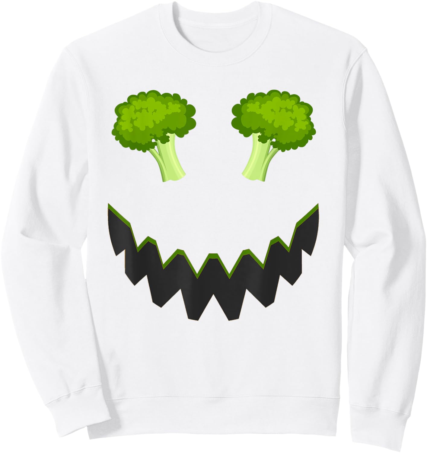 Broccoli Outfit Idea & Novelty Vegetable Halloween Sweatshirt - Sweatshirt | White