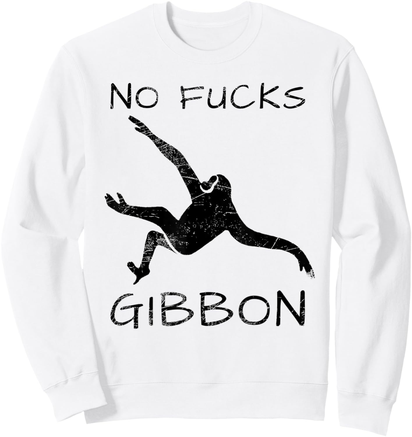 Gibbon Funny Ape Monkey Animal Sweatshirt - Sweatshirt | White