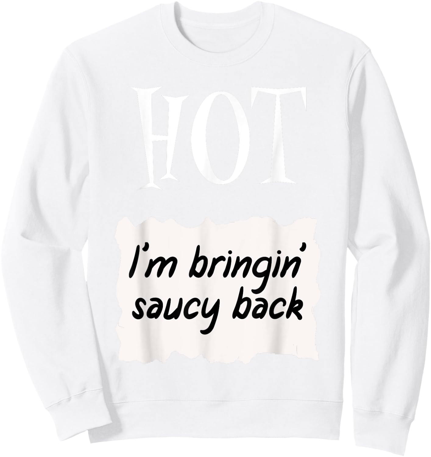HOT SAUCES Group Halloween Costumes TACO SAUCE Sweatshirt - Sweatshirt | White