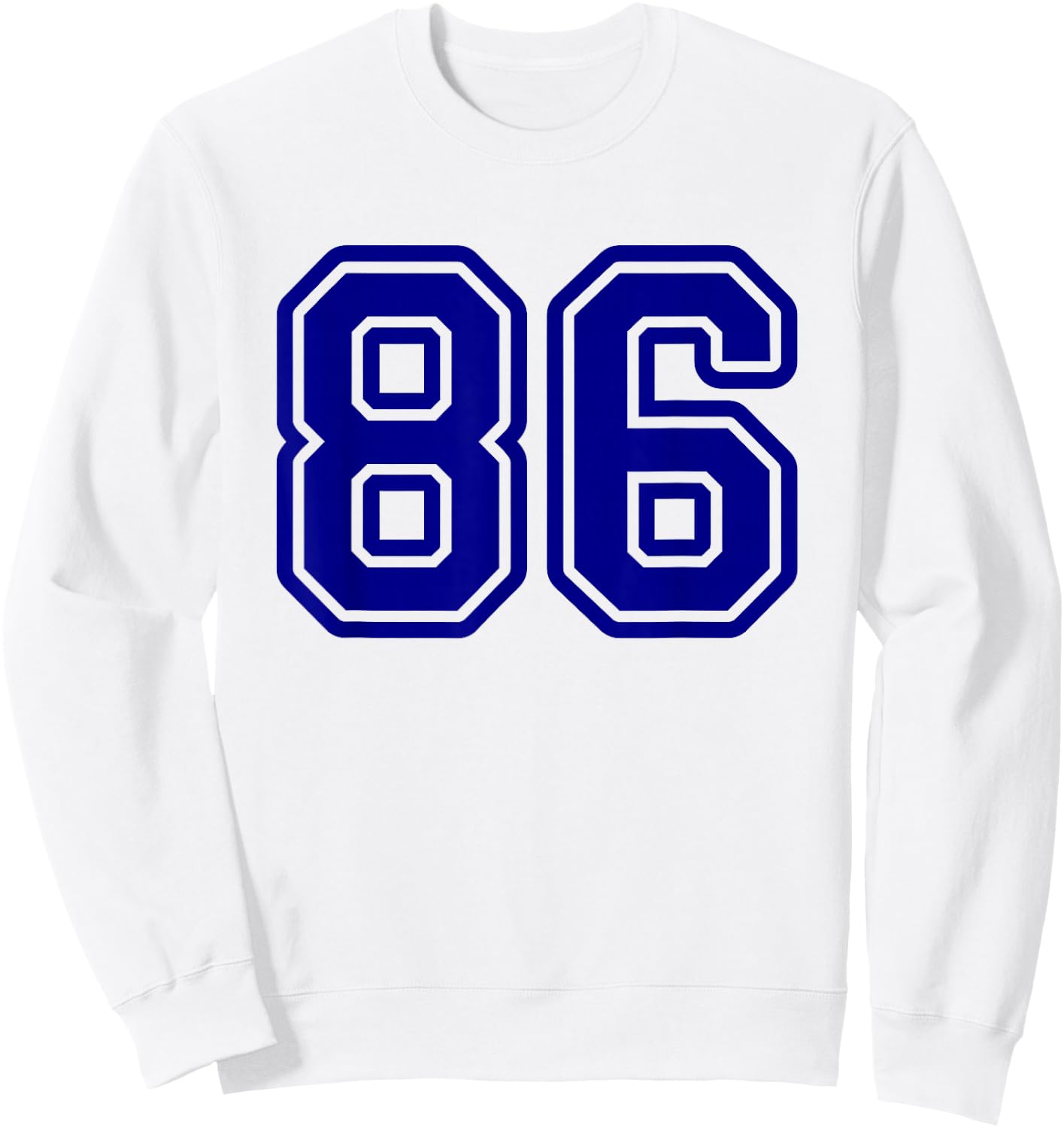 Number #86 Blue Sports Team Number 86 Sweatshirt - Sweatshirt | White