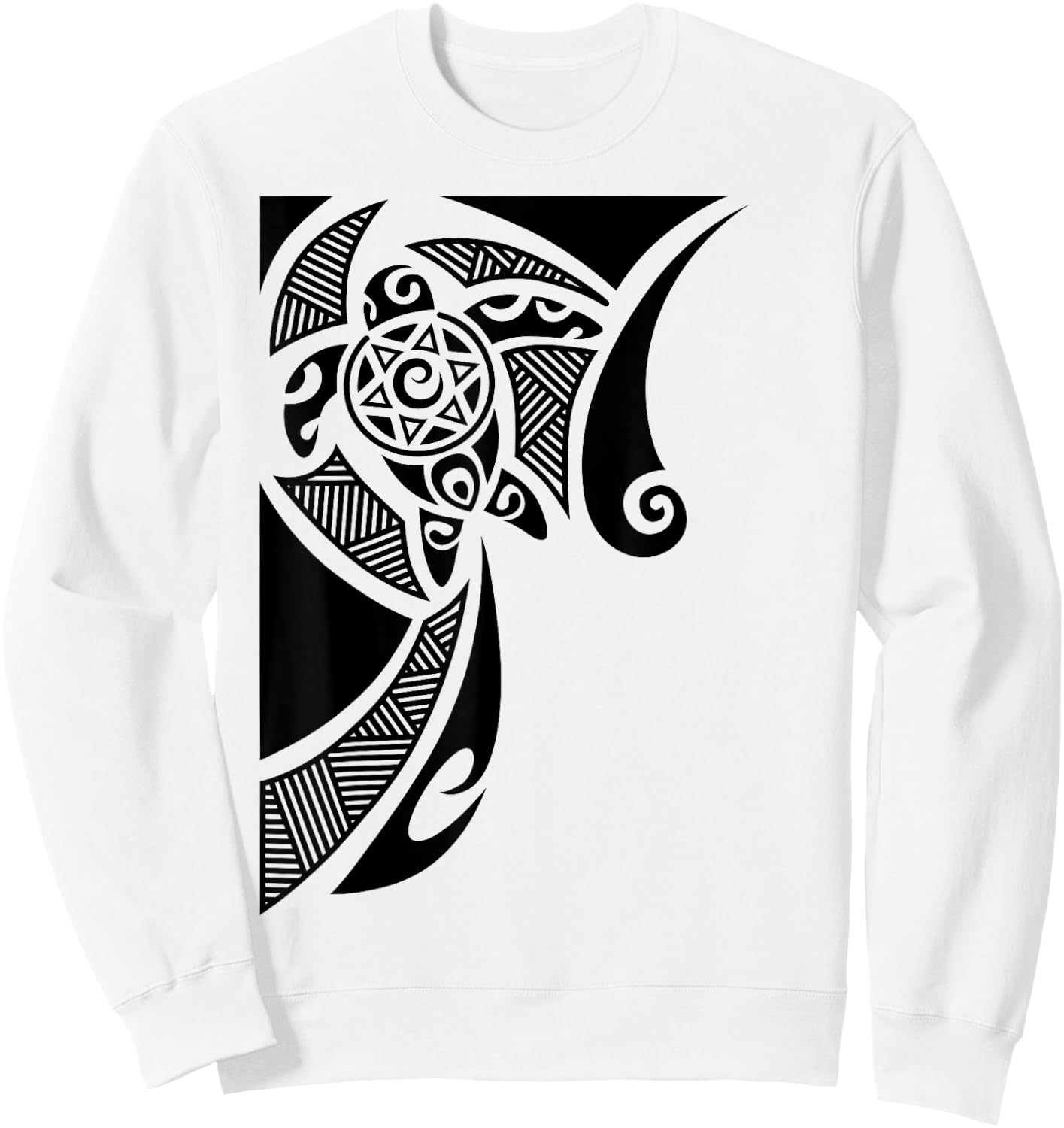 Culture Symbol Turtle Pattern Haka Dance New Zealand Sweatshirt - Sweatshirt | White