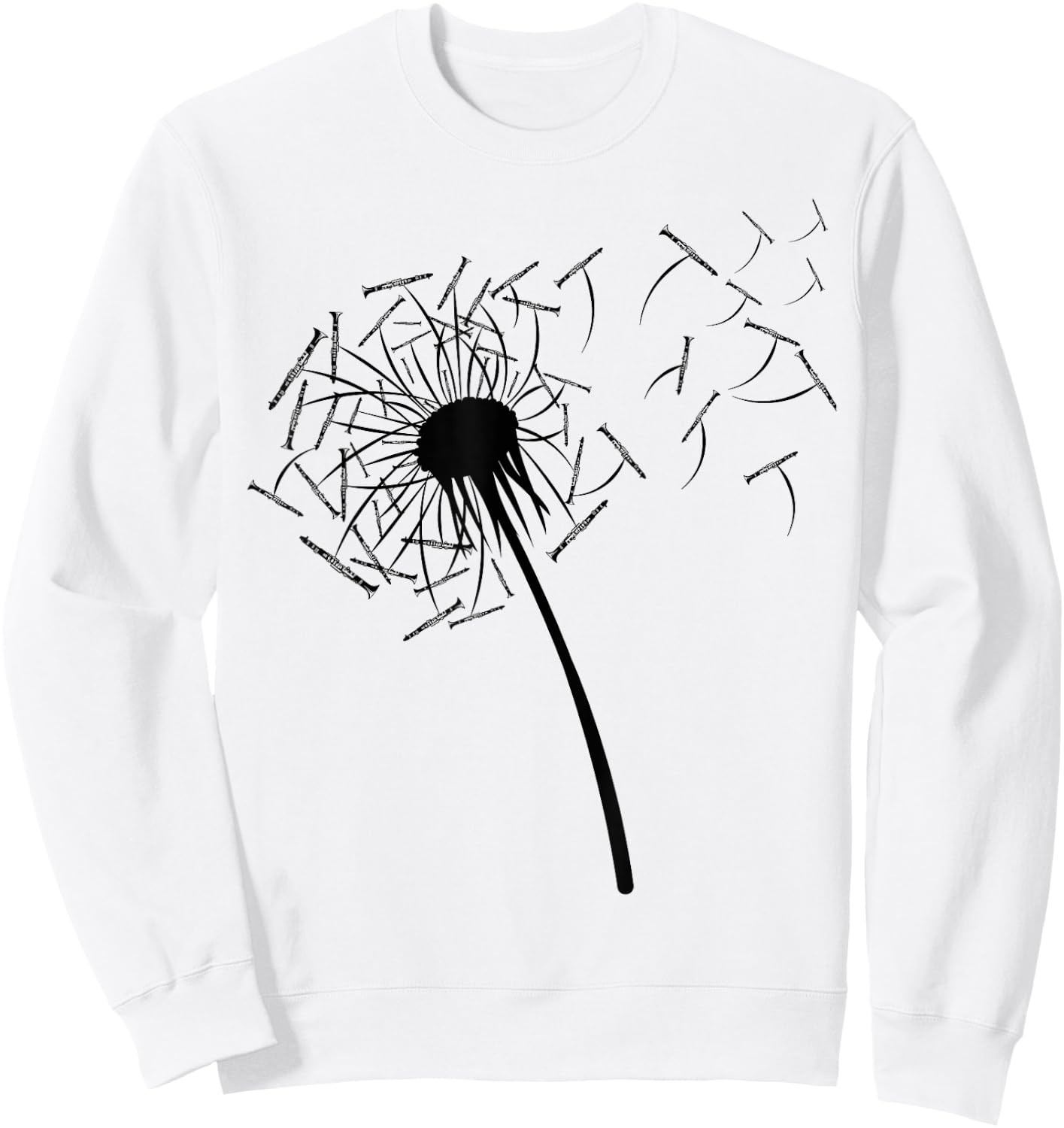 Dandelion Clarinet Shirt for Clarinetist | Clarinet Sweatshirt - Sweatshirt | White