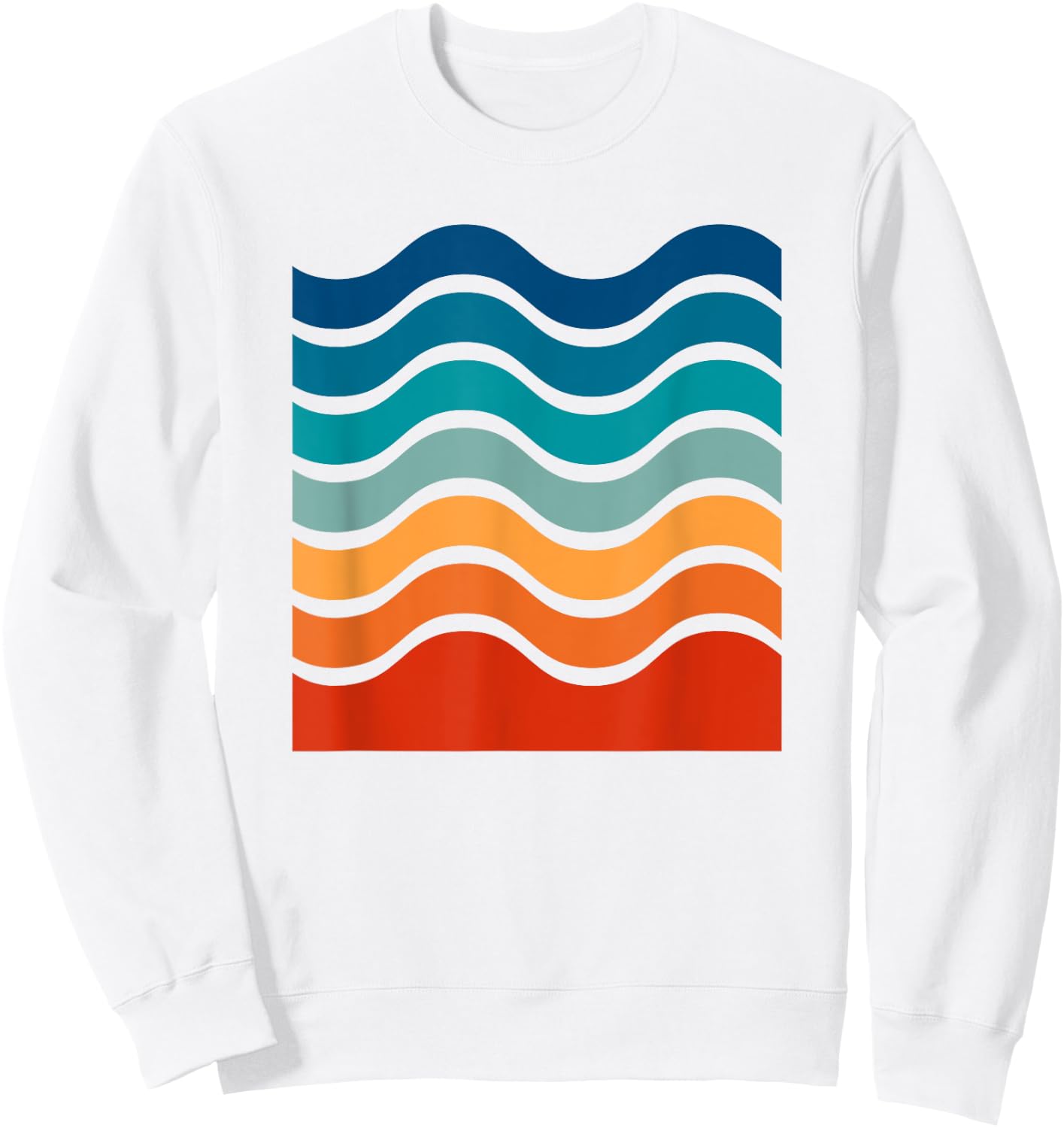 Retro Aesthetic Yellow With Colorful Retro Stripes Sweatshirt - Sweatshirt | White