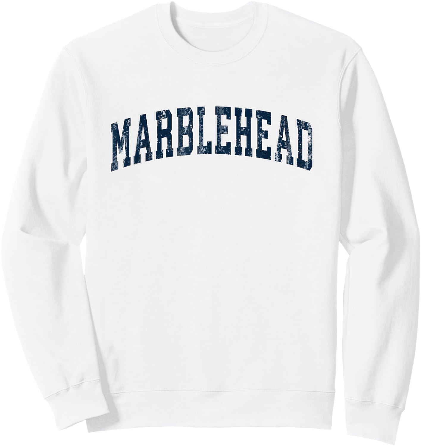 Marblehead Massachusetts MA Vintage Sports Design Navy Desig Sweatshirt - Sweatshirt | White