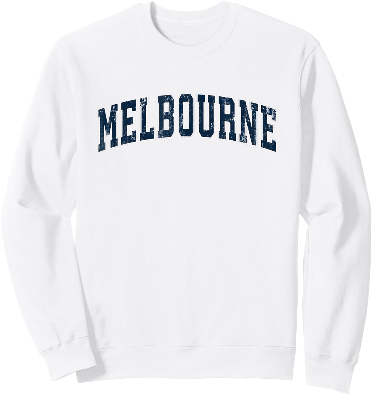 Melbourne Florida FL Vintage Sports Design Navy Design Sweatshirt - Sweatshirt | White