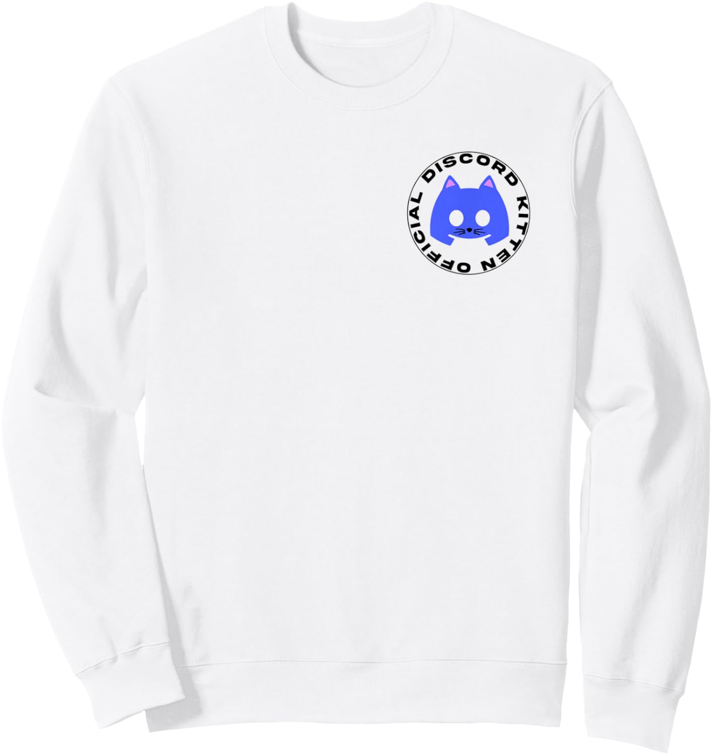 Discord Kitten Offical Funny Meme Graphic Sweatshirt - Sweatshirt | White