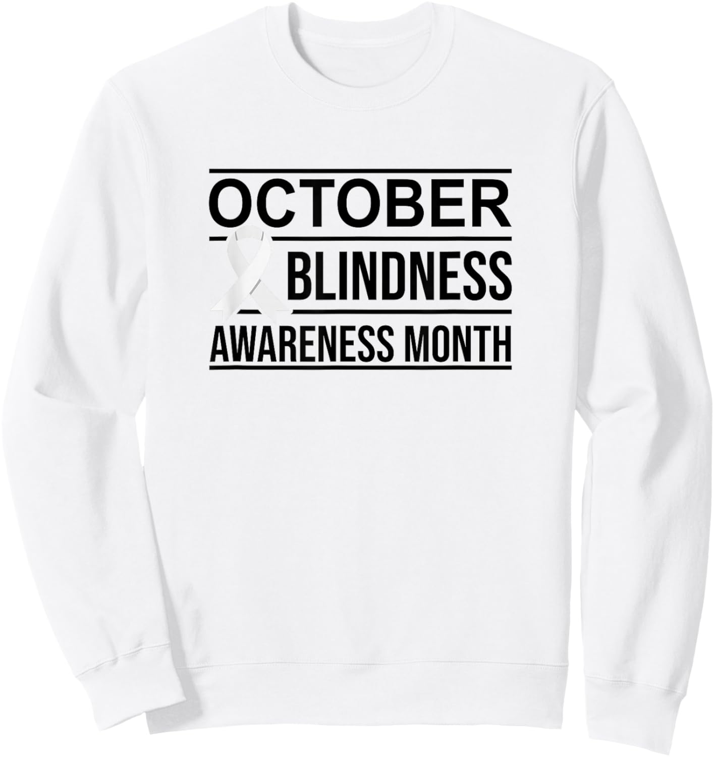 White Ribbon Blindness Awareness Sweatshirt - Sweatshirt | White