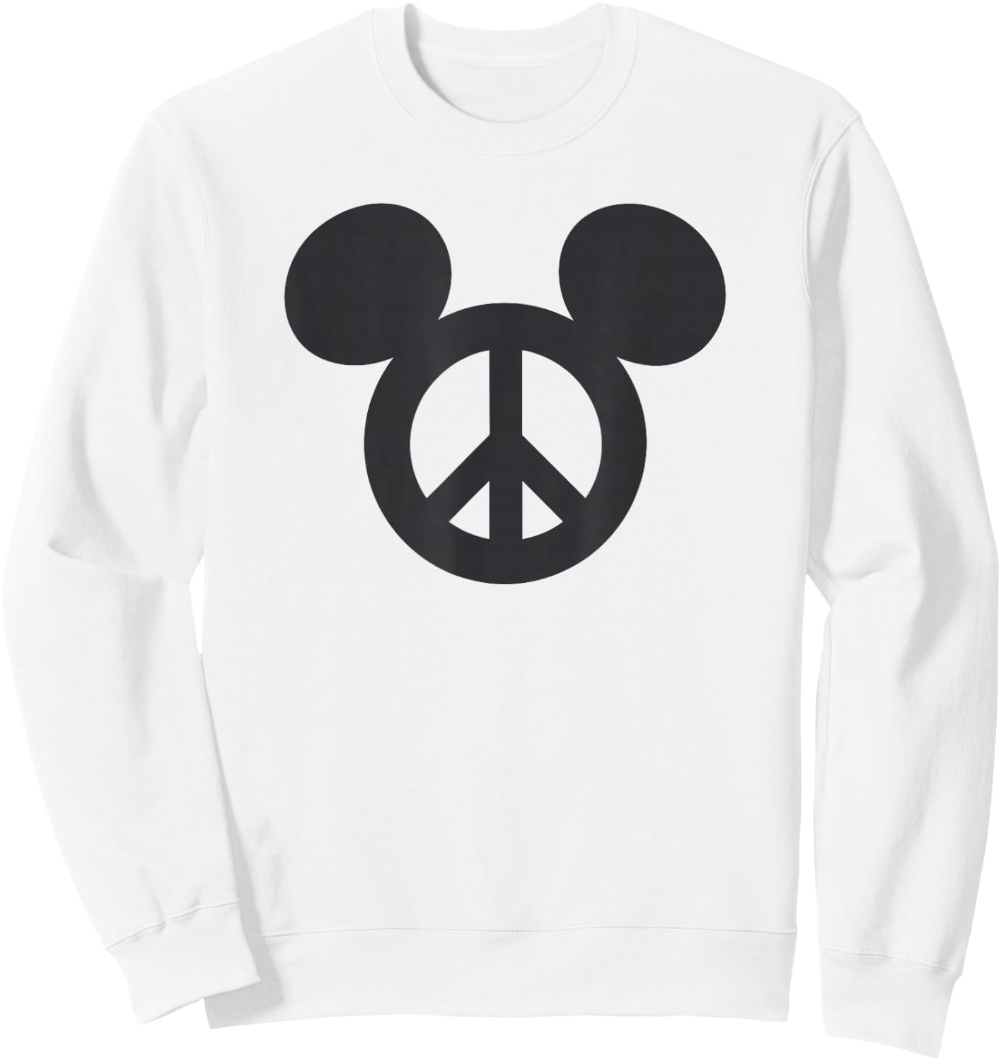 Disney Mickey And Friends Classic Peace Sign Mickey Logo Sweatshirt - Sweatshirt | White