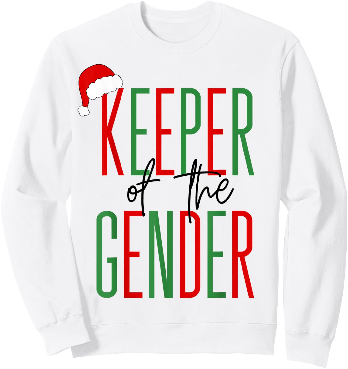 Keeper of the Gender Christmas Holiday Gender Reveal Ideas Sweatshirt - Sweatshirt | White