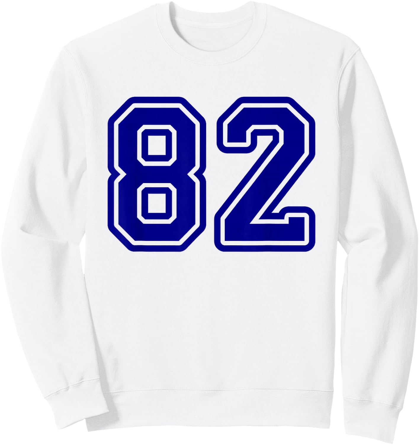 Blue Sports Team Number 82 Sweatshirt - Sweatshirt | White