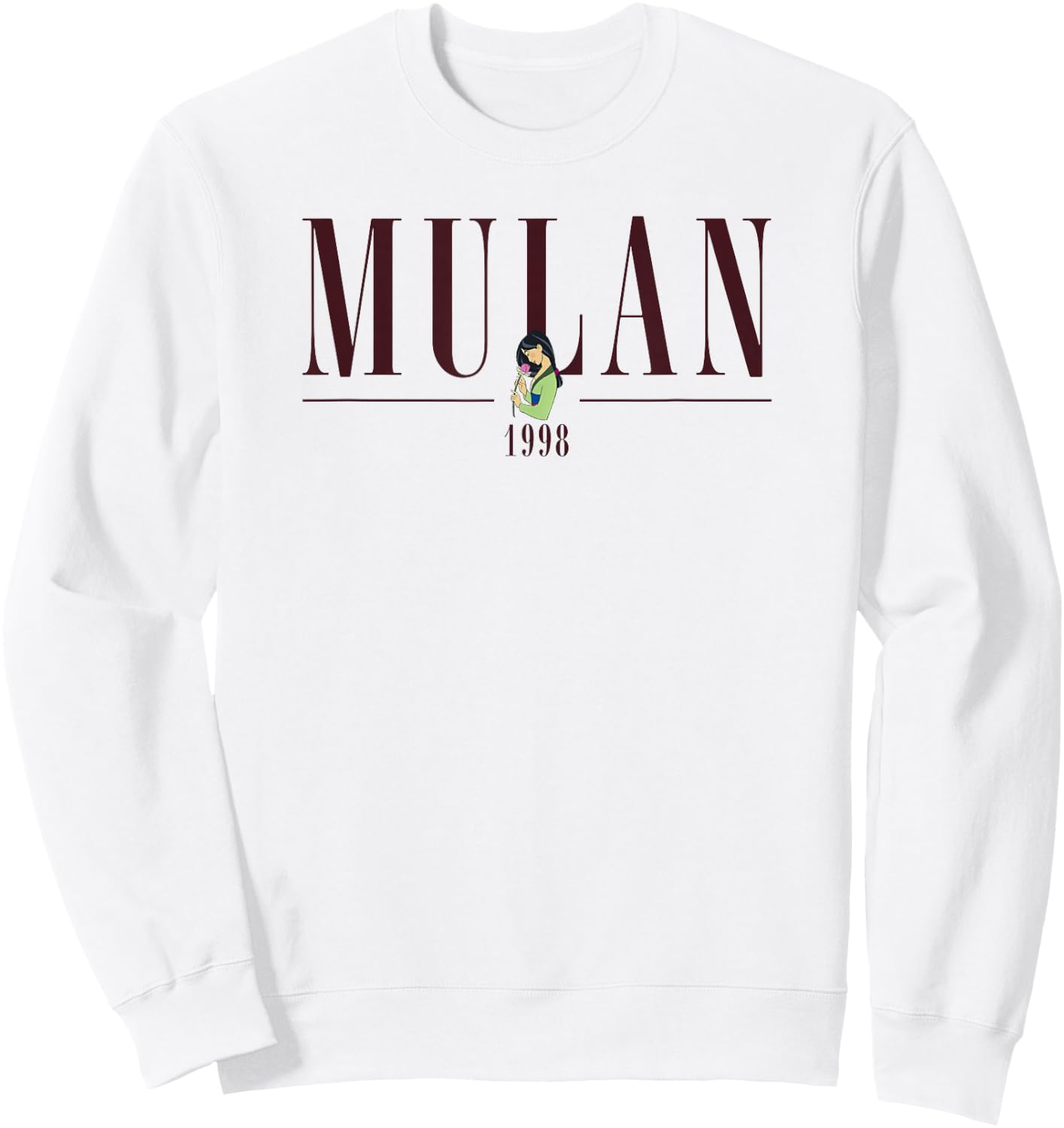 Disney Mulan Title & Portrait Nineteen Ninety-Eight Sweatshirt - Sweatshirt | White