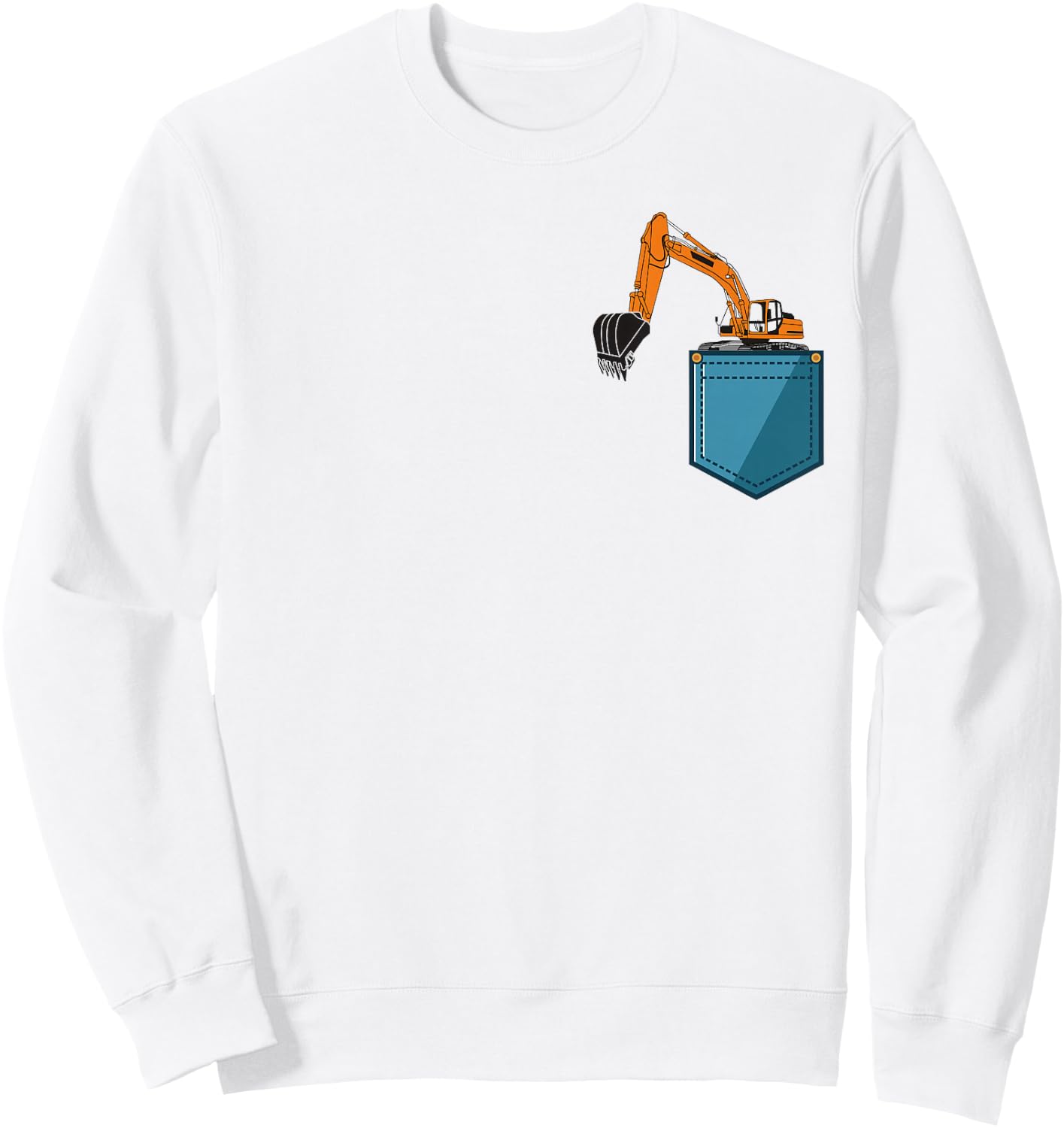 Construction Excavator Shirt for Boys Girls Men and Women Sweatshirt - Sweatshirt | White