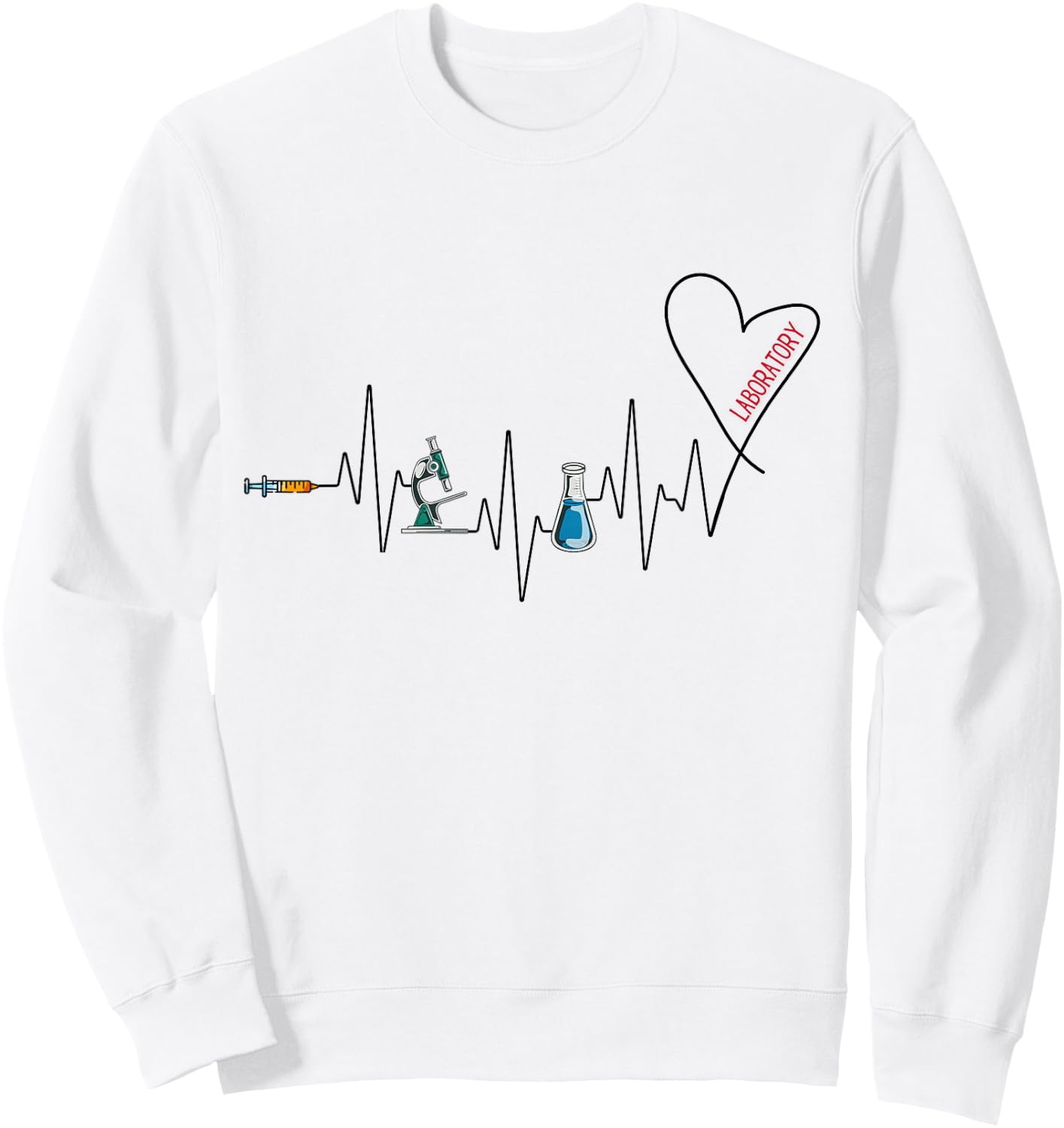 Laboratory Solving Medical Mysteries Women's Grey Hearts , Small, Short Sleeve, Classic Fit, Cotton 50% Polyester 50% Sweatshirt - Sweatshirt | White