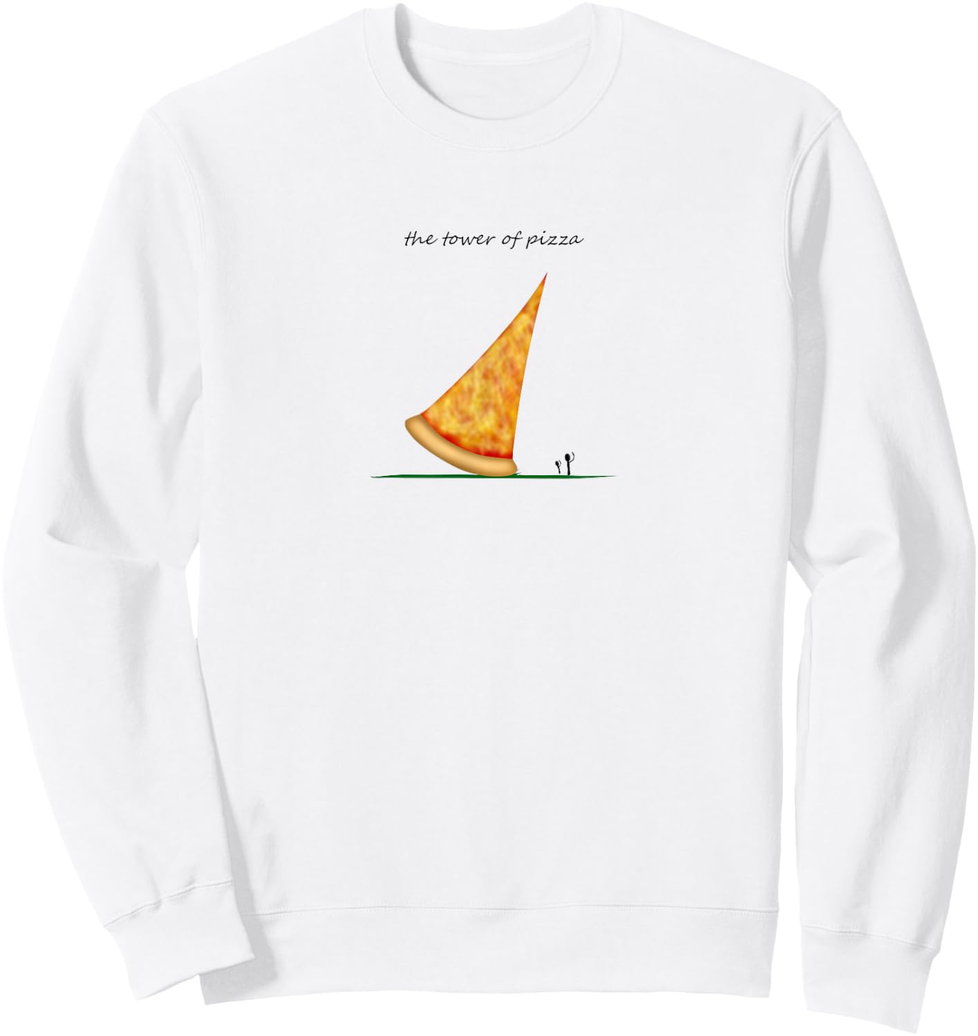 Tower of pizza, funny Italian tower of Pisa TGIF foodie pun Sweatshirt - Sweatshirt | White