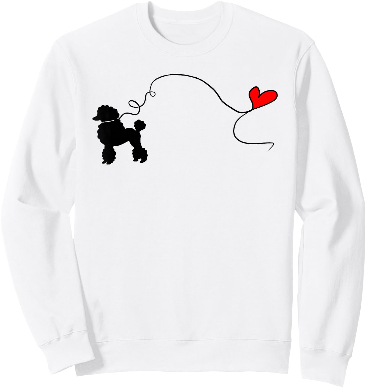Sock Hop 50s Costume Poodle Shirt Cute Poodle 1950's Heart Sweatshirt - Sweatshirt | White
