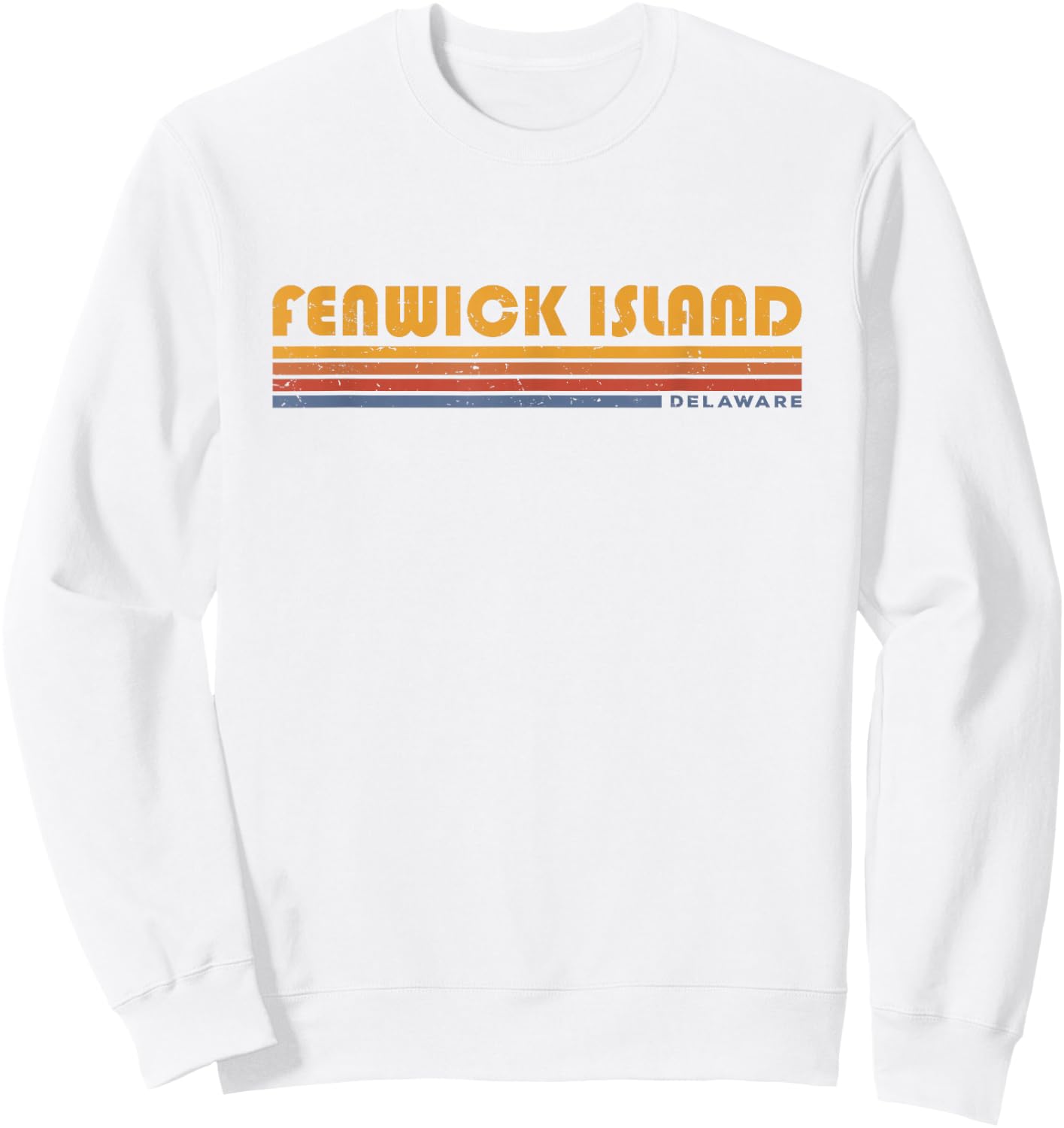 Vintage Fenwick Island, DE Delaware Retro 70s Style Vacay Sweatshirt - Sweatshirt | White
